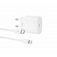 Блок живлення XO-L81B  з кабелем Type-C - Lightning (Iphone)  / Швидка зарядка Quick Charge 3.0 / 20W (PD 20W) Білий