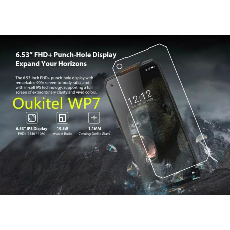 Загартоване захисне скло на Oukitel WP7  Повнорозмірне  Прозоре