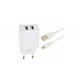 Блок живлення XO-L75 з кабелем lightning для Iphone / 5 вольт 2.4 Ампера / 2 USB / Білий