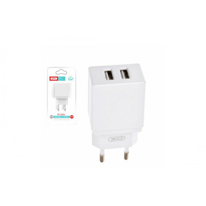Блок живлення XO-L75 / 5 вольт 2.4 Ампера / 2 USB / Білий
