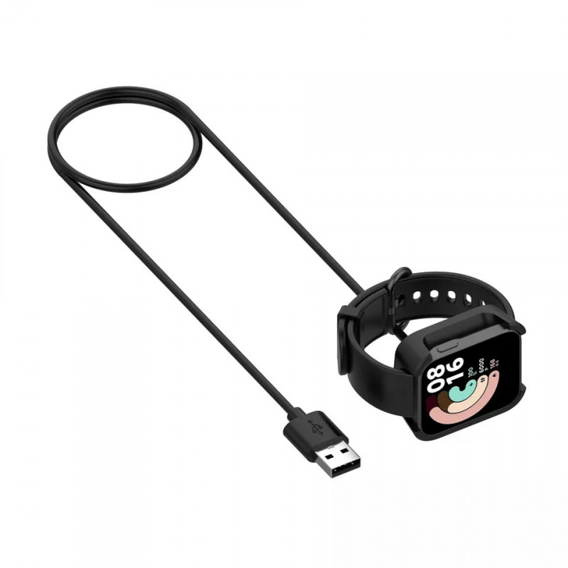 Магнитный USB кабель на смарт-часы Redmi Watch / 1 метр / Черный