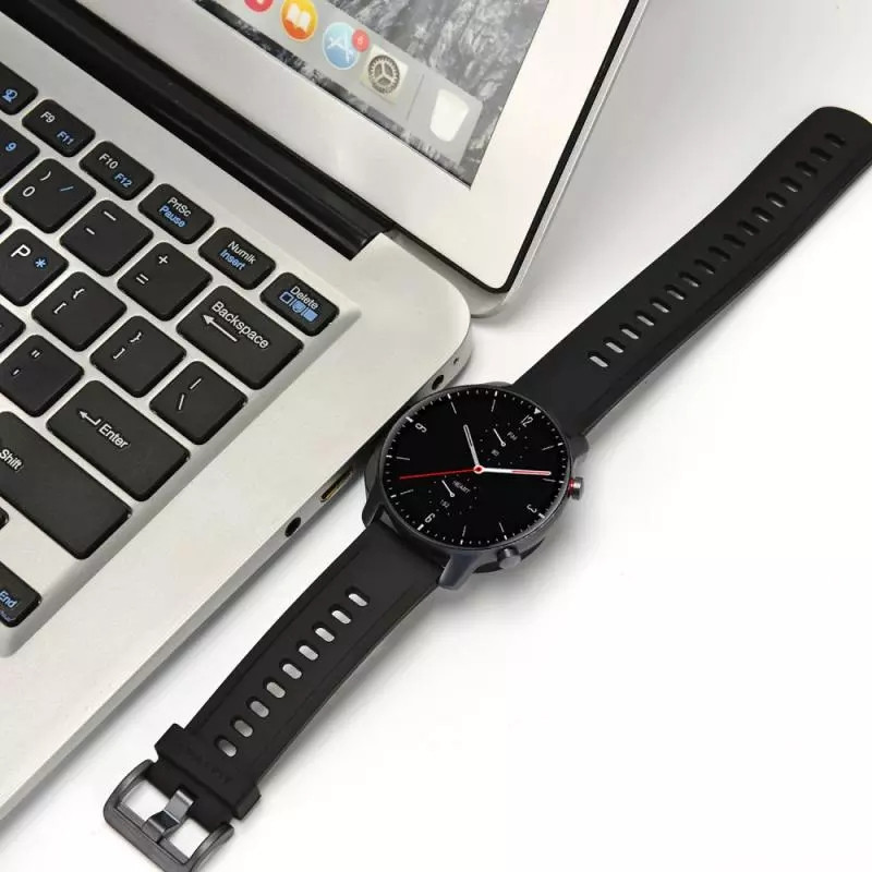 Магнітна USB зарядна станція на годинник Amazfit GTR 2 / Amazfit bip U та інших / Чорна
