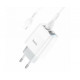 Блок живлення hoco. C93A  3 USB + дисплей + кабель lightning-USB / до 3.4 Ампер / Білий