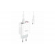 Блок живлення hoco. C93A / 3 USB + дисплей + кабель Type-C-USB / до 3.4 Ампер / Білий