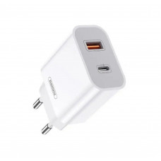 Блок живлення Remax RP-U68 / Швидка зарядка Quick Charge 3.0 / (USB 18W) + Type C (PD 20W) / Білий