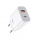 Блок живлення Remax RP-U68 / Швидка зарядка Quick Charge 3.0 / (USB 18W) + Type C (PD 20W) / Білий