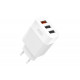 Блок питания XO-L72 с кабелем USB - Type-C / 3 USB / Быстрая зарядка Quick Charge 3.0 / Белый