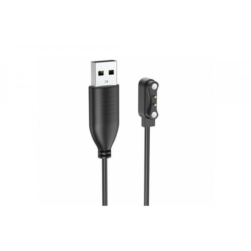 Магнітний фірмовий USB кабель для зарядки смарт-годинників Hoco Y5 / Hoco Y6 / 60 см. / Чорний