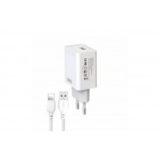 Блок живлення XO-L93 з кабелем lightning для Iphone / 5 вольт / 2.4 Ампера / 1 USB / Білий