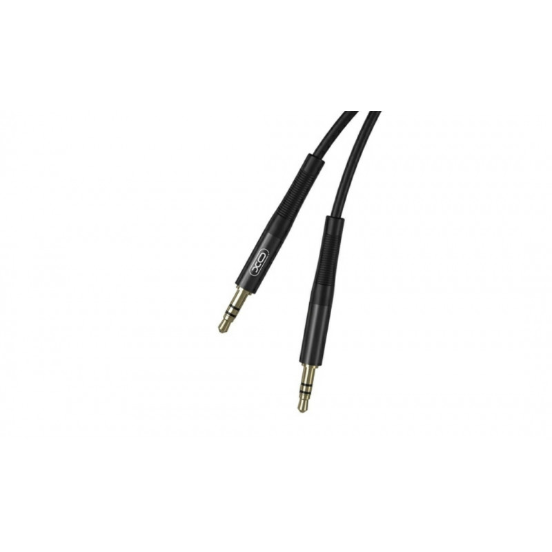 AUX перехідник XO-NB-R175A (кабель) для передачі аудіо / Mini-jack 3.5 mm. / 2 Pin / Силіконовий / 1 метр / Чорний