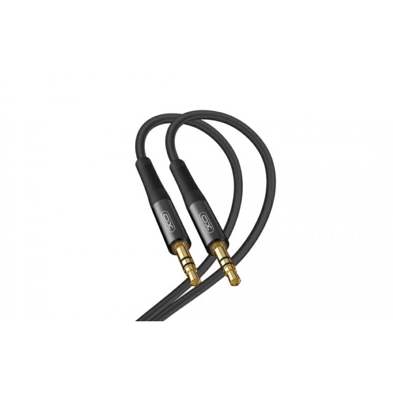 AUX перехідник XO-NB-R175A (кабель) для передачі аудіо / Mini-jack 3.5 mm. / 2 Pin / Силіконовий / 1 метр / Чорний