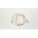 AUX перехідник (кабель) для передачі аудіо / Mini-jack 3.5 mm. / 2 Pin / Тканинний / 1 метр / Розовий