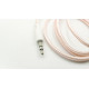 AUX перехідник (кабель) для передачі аудіо / Mini-jack 3.5 mm. / 2 Pin / Тканинний / 1 метр / Розовий