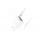 Блок питания hoco. C102A с кабелем (Lightning) для Iphone / 4 USB / 28.5 Ватт / Быстрая зарядка Quick Charge 3
