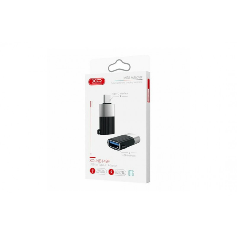 OTG перехідник Type-C - USB / XO-NB149F / USB 2.0 / Чорний