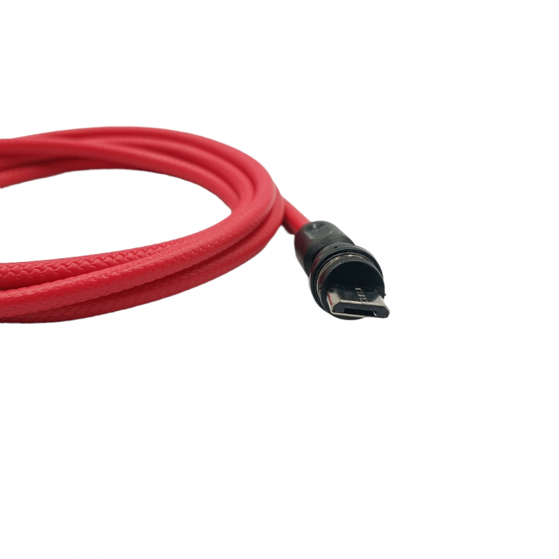 Магнітний кабель USLION 2 в 1 / Micro - USB / 540 градусів / Круглий / 100 см. / Червоний