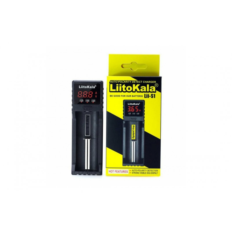 Зарядка LiitoKala Lii-S1 для акумуляторів AA, AAA, 18650, 26650, 21700 та інших / Чорна