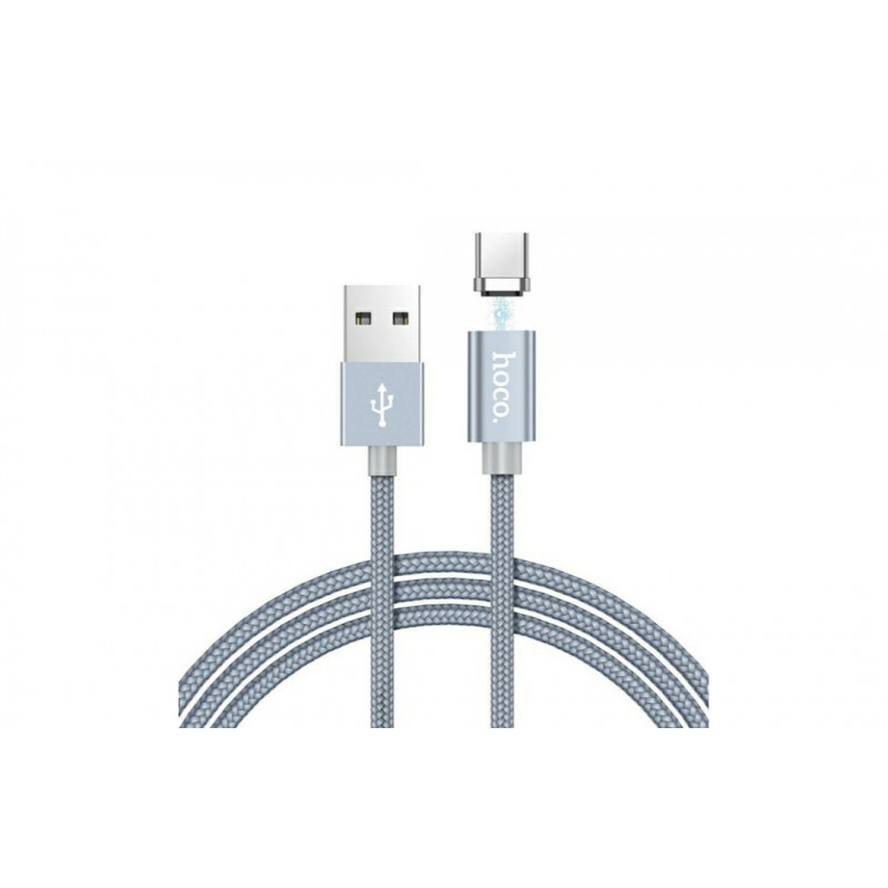 Магнітний кабель Hoco U40A / Type-C - USB / 3 Ампера / 100 см. / Сірий