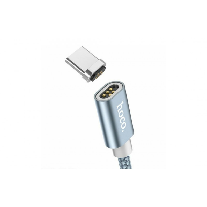 Магнітний кабель Hoco U40A / Type-C - USB / 3 Ампера / 100 см. / Сірий