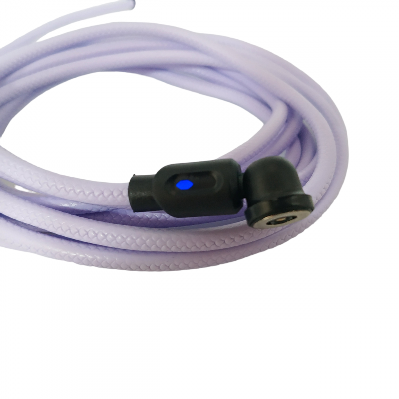 Магнітний кабель USLION 2 в 1 / Type-C - USB / 540 градусів / Круглий / 200 см. / Фіолетовий