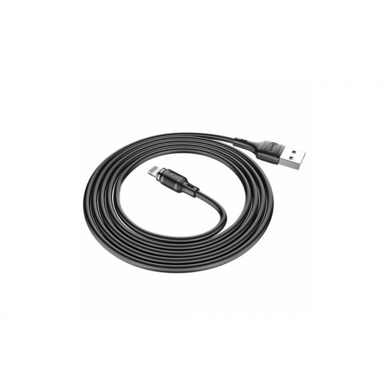 Магнітний силіконовий кабель Hoco X52 / Lightning (Iphone) - USB / 360 градусів / Круглий / 100 см. / Чорний