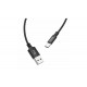 Кабель Hoco. X14 /  Type-C - USB / Нейлонове сплетіння / 3 ампера / 2 метра / Чорний