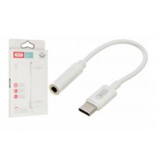 AUX перехідник кабель XO-NB-R161 з Type-c на аудіо mini-jack 3.5 mm. / Білий