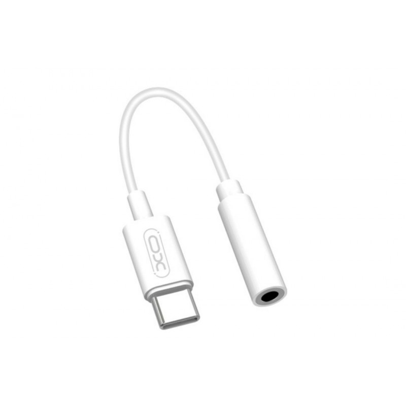 AUX перехідник кабель XO-NB-R161 з Type-c на аудіо mini-jack 3.5 mm. / Білий