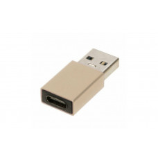 Перехідник USB 3.0 TU001 / USB - Type-C / Металевий / Золотий