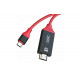 Кабель XO-GB005 / Type-C - HDMI / 4K / 30Hz / 2 метра / Красный