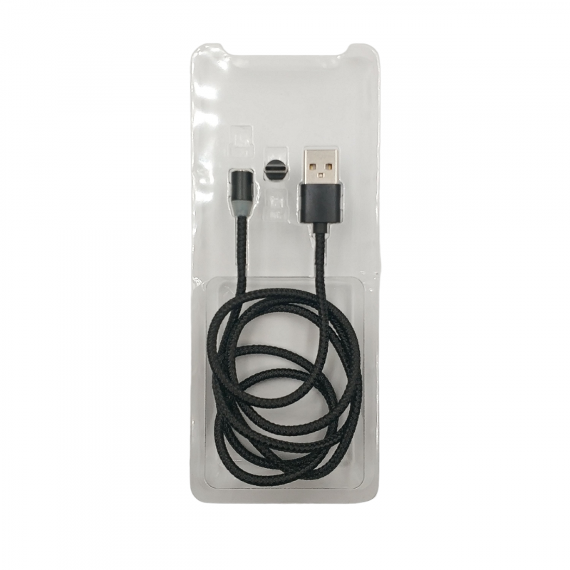 Магнітний кабель M3 Type-C - USB / Круглий 360 Градусів / 100 см. / Чорний