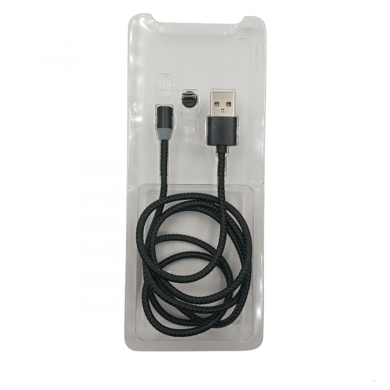 Магнитный кабель M3 Micro - USB / Круглый 360 Градусов / 100 см. / Черный