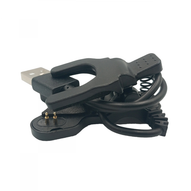 Универсальный USB кабель для зарядки смарт-часов / 2 Pin, 3 mm / 30 см. / Черный