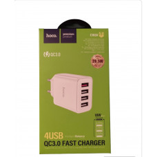 Блок живлення Hoco C102A Furza QC3.0 4USB  Швидка зарядка Quick Charge 3.0  Білий