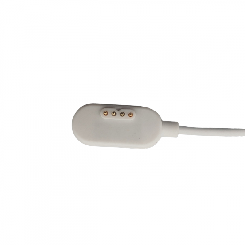 Магнітний USB кабель для смарт-годинників TD31 на 4 конектора (7 мм. ) 80 см. Білий