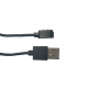 Магнітний USB кабель для смарт-годинників на 2 конектора / 4 мм. / магніти 9 мм. / 60 см. / Чорний