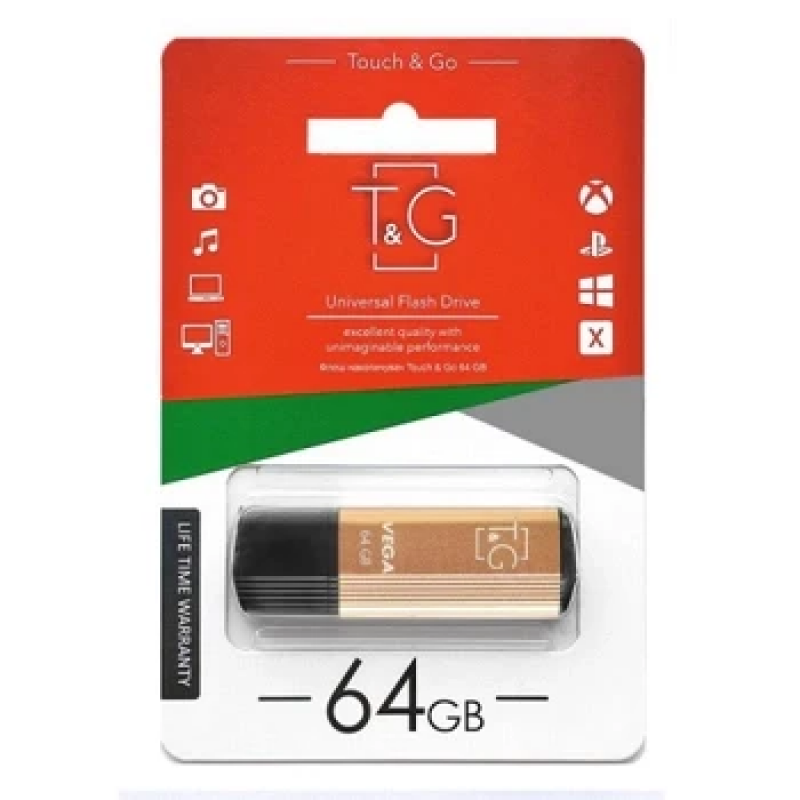 Флеш накопичувач USB на 64 гб / швидкість 2.0 "T&G" / Золото