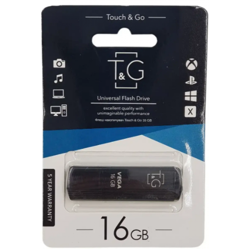 Флеш накопичувач USB на 16 гб / швидкість 2.0 "T&G" / Чорний