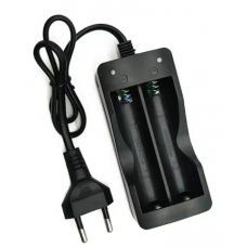 Зарядка від 220V для 2 шт. акумуляторів 18650 / Чорна
