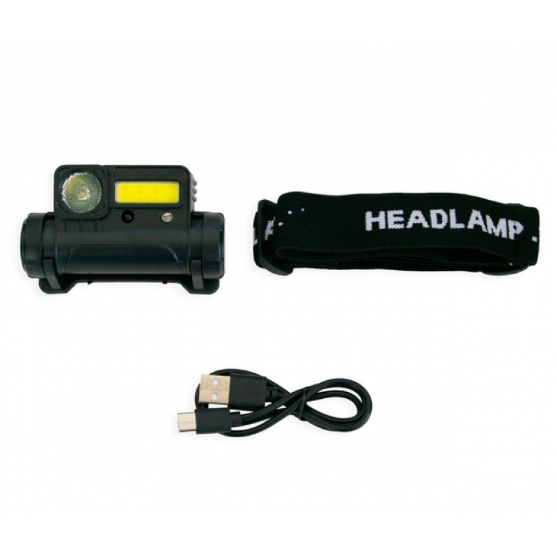 Налобний ліхтар "Multifunctional Headlamp" XPE+COB / Type-C USB / Чорний