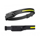 Налобный фонарь LED+COB с датчиком движения / Type-C USB / Черный