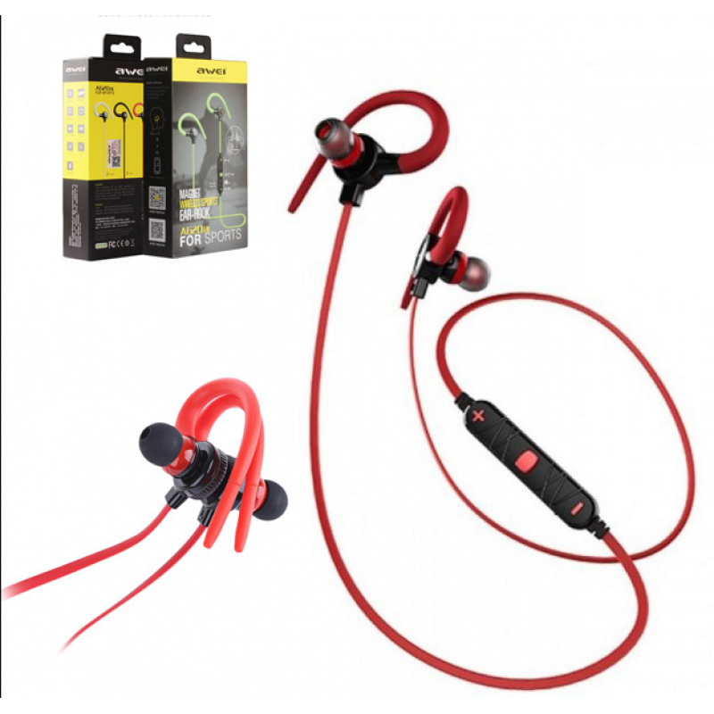 Бездротові Bluetooth-навушники / AWEI A620BL / Вакуумні навушники / Червоний