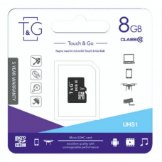 Картка пам'яті "T&G" Micro SDHC 8 гб 10 Class  / Чорний