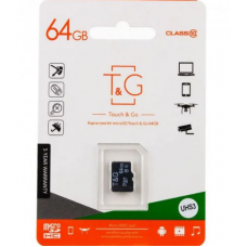 Картка пам'яті "T&G" Micro SDHC 64 гб 10 Class / Чорний