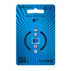 Картка пам'яті Borofone microSDHC 8 гб  / 10 Class / Синій