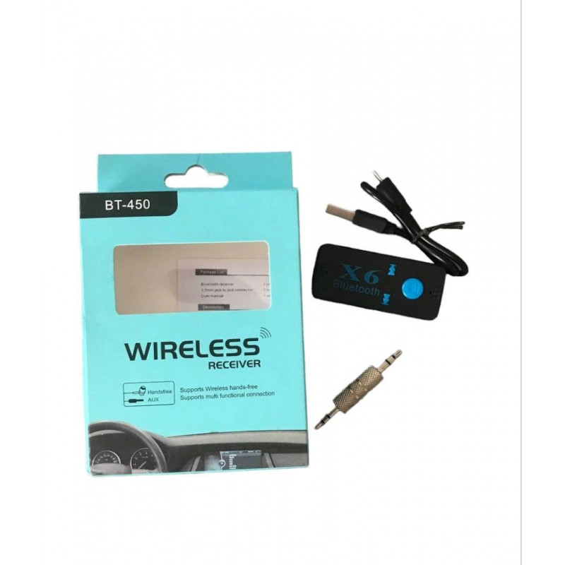 Bluetooth ресивер BT-450 / AUX аудіо 3.5 mm. / Чорний