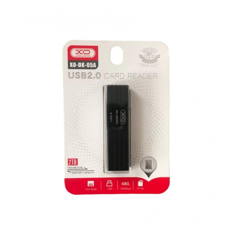 Картрідер  XO-DK-05A USB 2.0 / Перехідник 2 ТБ / Чорний