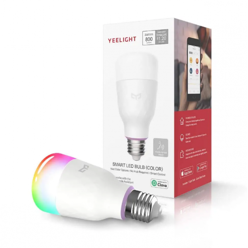 Розумна світлодіодна лампа Yeelight Smart LED Bulb (Color) with Voice Control / 10Wн