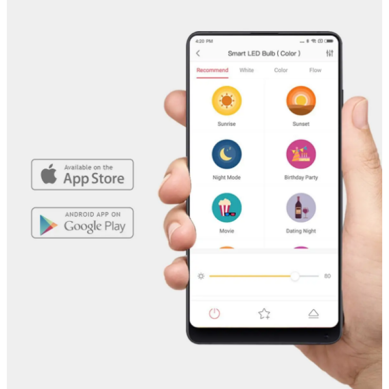 Розумна світлодіодна лампа Yeelight Smart LED Bulb (Color) with Voice Control / 10Wн