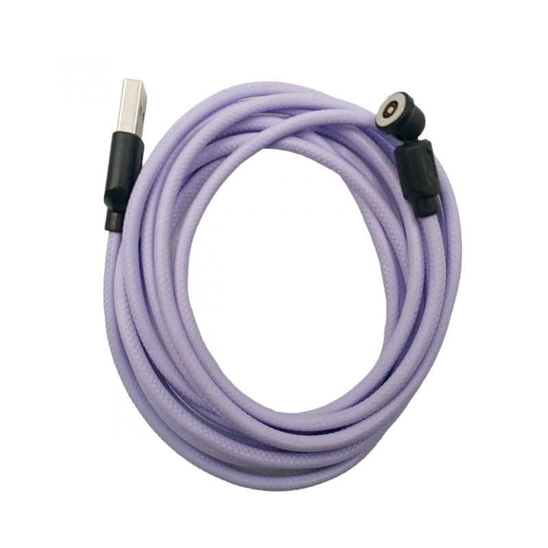 Магнітний кабель USLION 2 в 1 / Type-C - USB / 540 градусів / Круглий / 100 см. / Фіолетовий